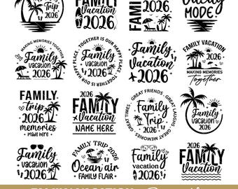 Family vacation 2026 svg bundle, Family Trip 2026 matching shirt svg, Making memories together, Family travel svg, family weekend 2026 svg