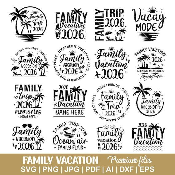 Family vacation 2026 svg bundle, Family Trip 2026 matching shirt svg, Making memories together, Family travel svg, family weekend 2026 svg