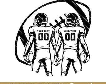 Personalized Two football players svg, Custom football team name svg, American football players svg, Football season svg, football shirt svg