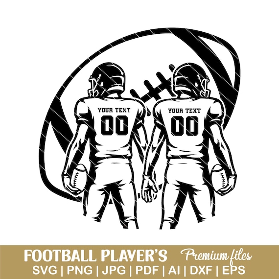 Personalized Two football players svg, Custom football team name svg, American football players svg, Football season svg, football shirt svg