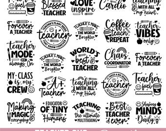 Teacher svg bundle, Teacher quotes svg, Back to school svg, Teacher appreciation svg, Teacher shirt svg, Teacher svg files