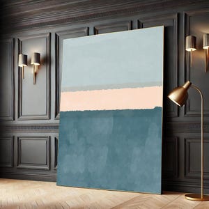 Blue Abstract Canvas Wall Art Print – Rothko Style Minimalist Painting for Modern Home or Office Decor