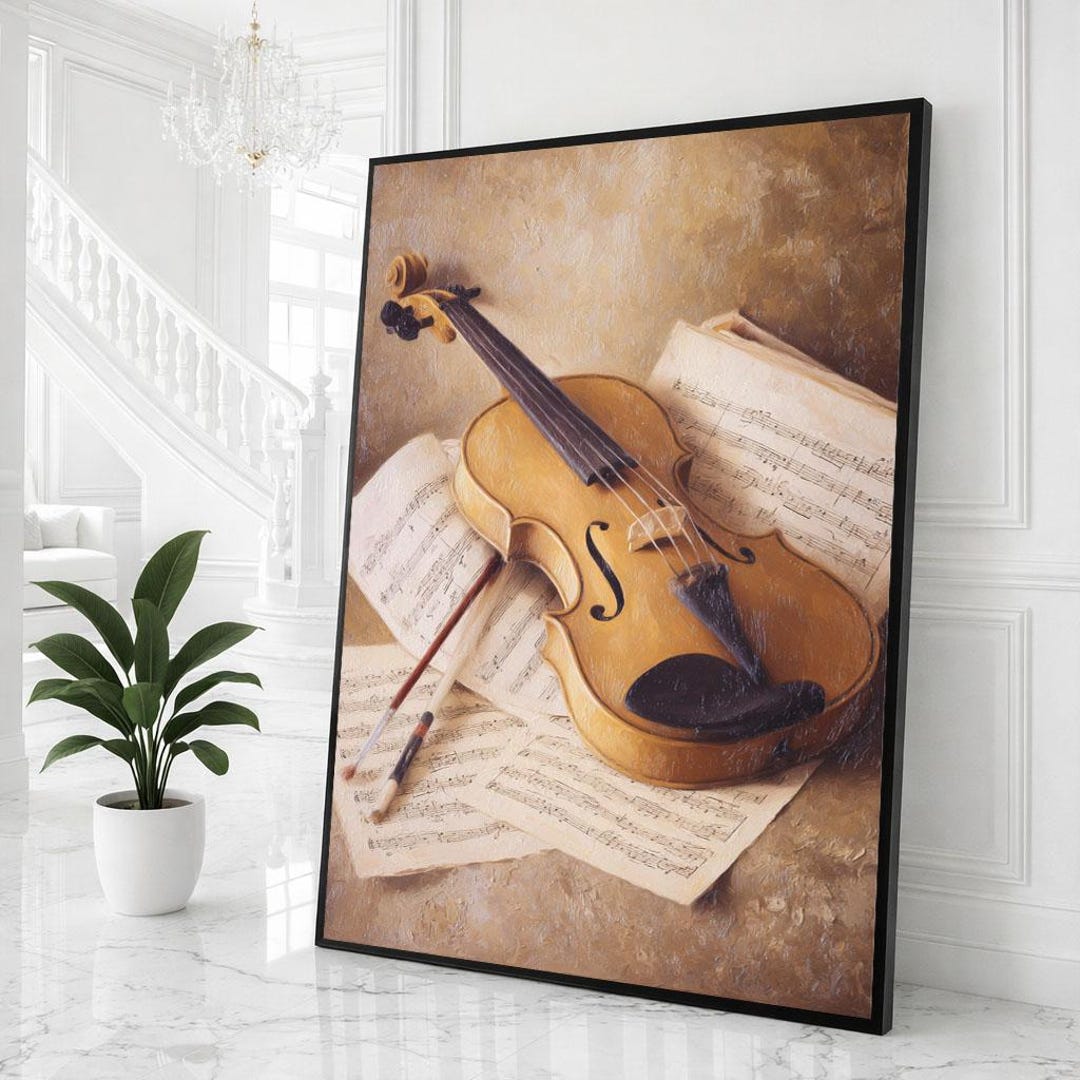 Violin Sheet Music Canvas Classical Instrument Art - Etsy