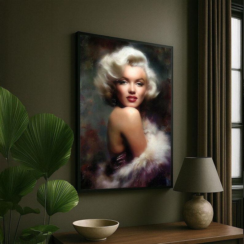 Marilyn Monroe Inspired Canvas Vintage Hollywood Glamour Art - Etsy