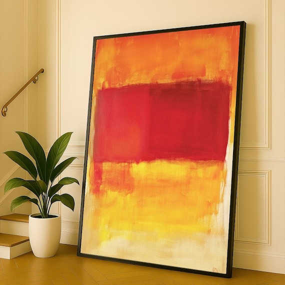 Red and Yellow Abstract Canvas Print - Modern Color Field Art - Etsy