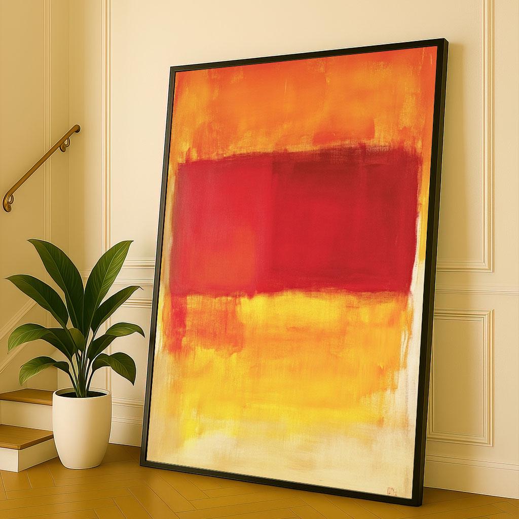 Red and Yellow Abstract Canvas Print - Modern Color Field Art - Etsy