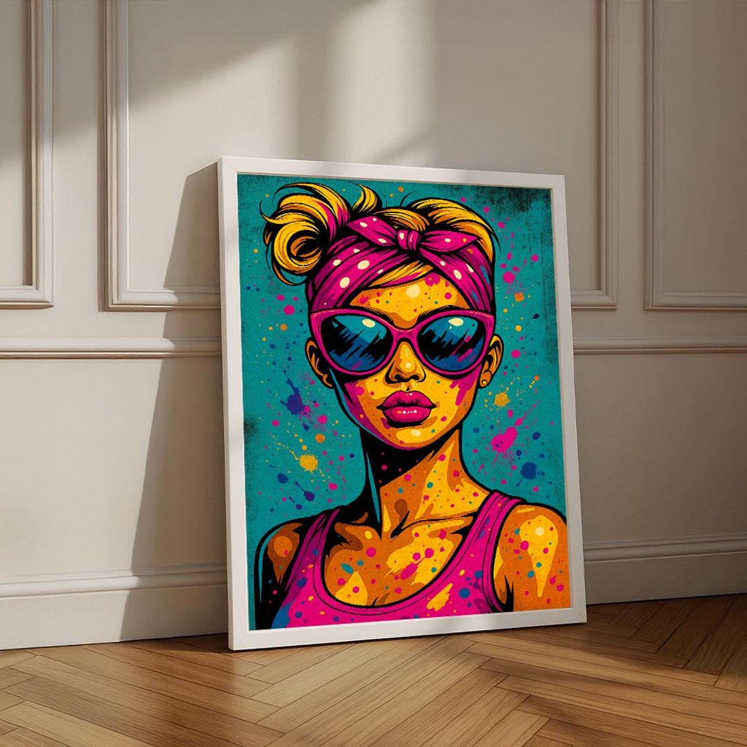 Bold Pop Art Woman Canvas Wall Art Print | Vibrant Living Room