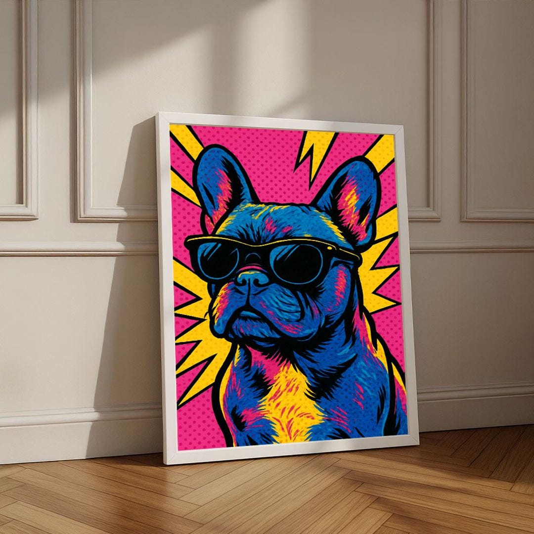 Colorful French Bulldog Pop Art Canvas Print | Bold Decor - Etsy
