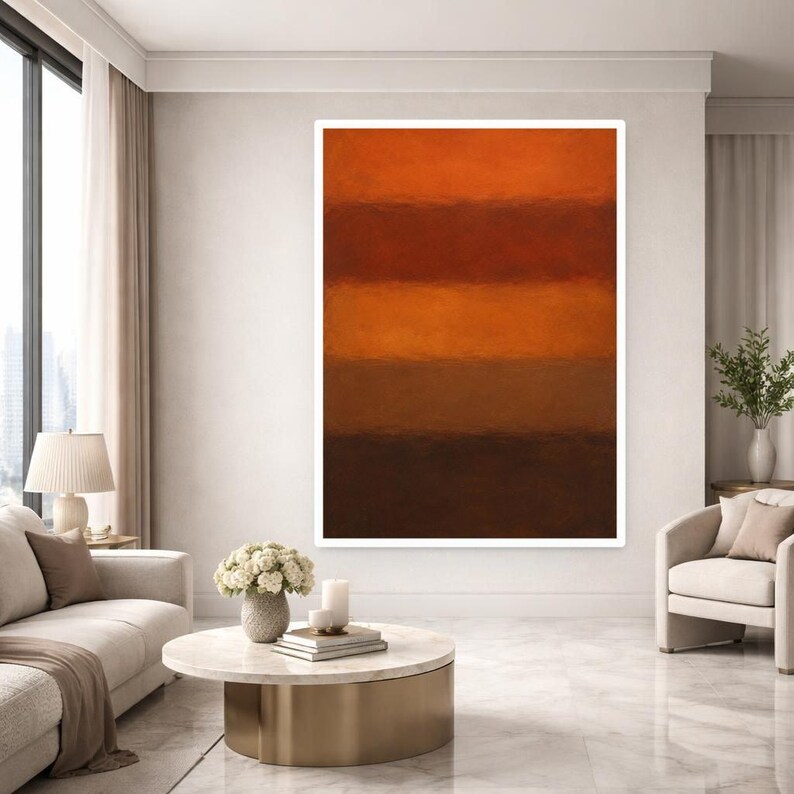Mark Rothko Orange Color Block Canvas Wall Art, Modern Abstract Print ...