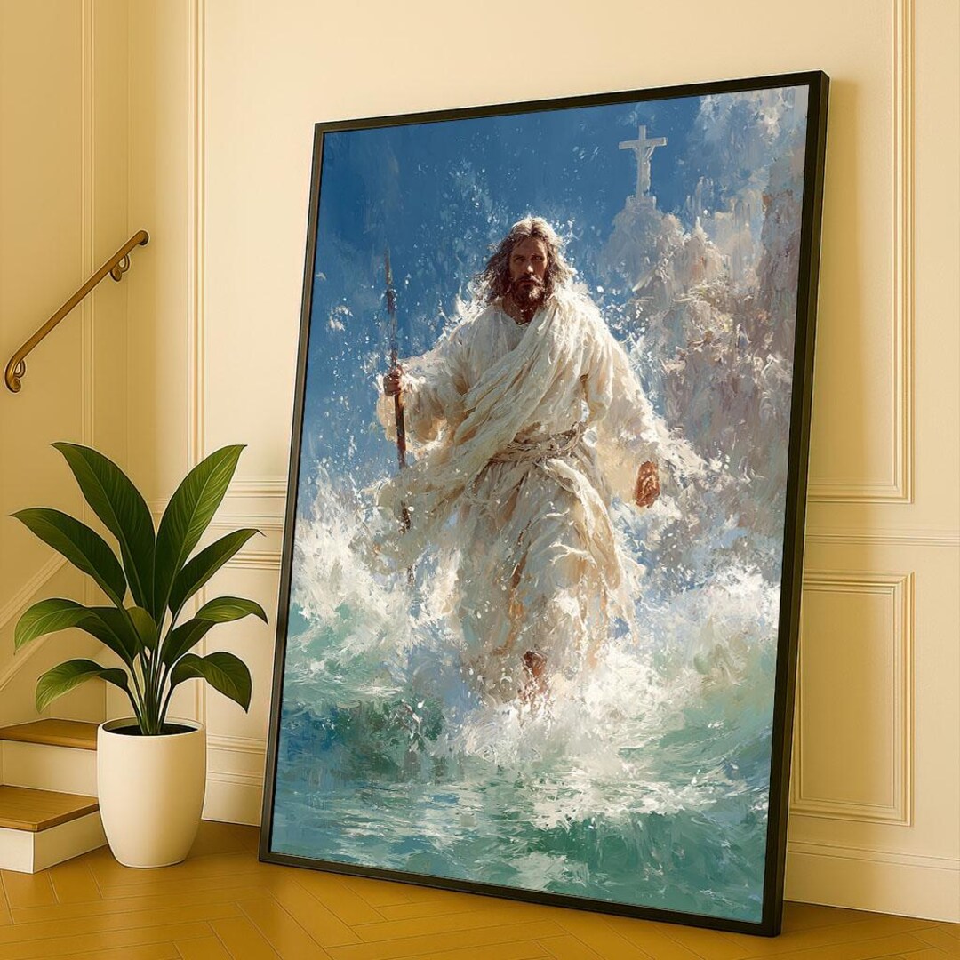 Jesus Walking on Water Canvas Print - Spiritual Wall Art - Etsy
