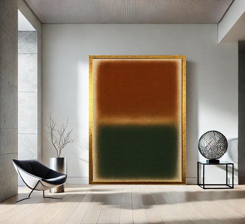 Mark Rothko Inspired Brown and Green Canvas Bold Color Field Painting ...
