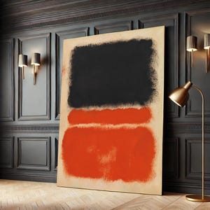 Black and Red Abstract Canvas Wall Art Print – Modern Mark Rothko Inspired Painting for Bold Contemporary Interior Decor