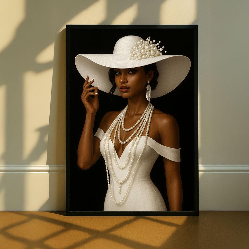 Elegant Woman in White Dress Canvas Print | Modern Wall Art - Etsy