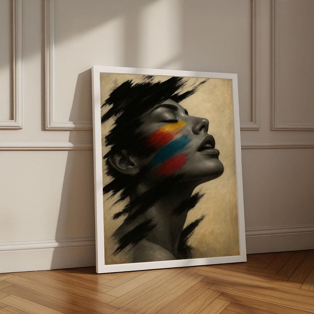Bold Abstract Woman Portrait Canvas Wall Art Print | Colorful Living ...