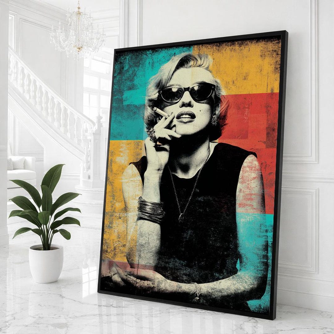 Marilyn Monroe Canvas Retro Pop Art Style - Etsy