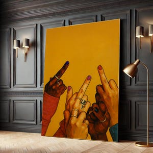 Middle Finger Canvas Art, Bold Pop Art Wall Decor, Edgy Poster for Modern Interiors, Canvas Wall Art Print, Home Decor, Ready to Hang