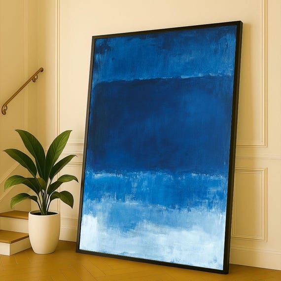 Tableau Moderne Salon Affiche Mark Rothko Abstrait Bleu Et Blanc - Toile 50x70 Cm Sans Cadre Art Abstrait Bleu Et Blanc Décoration Murale Tableau Moderne Salon Affiche Mark Rothko Abstrait Bleu Et Blanc - Toile 50x70 Cm Sans Cadre Art Abstrait Bleu Et Blanc Décoration Murale