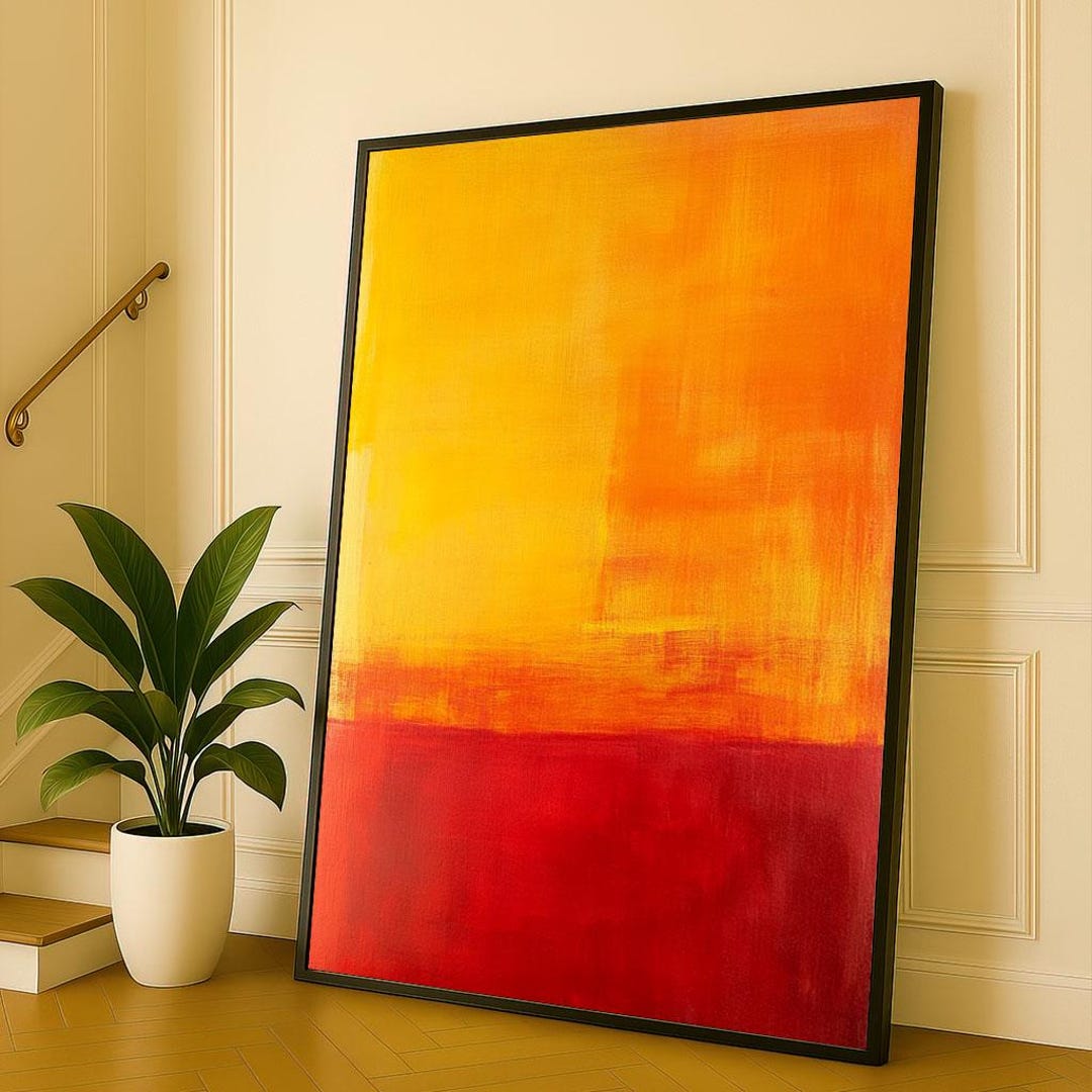 Mark Rothko Style Canvas Print, Yellow & Red Abstract Art - Etsy