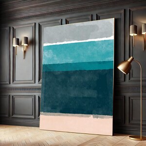 Blue Abstract Canvas Wall Art Print – Rothko Style Minimalist Painting for Modern Home or Office Decor