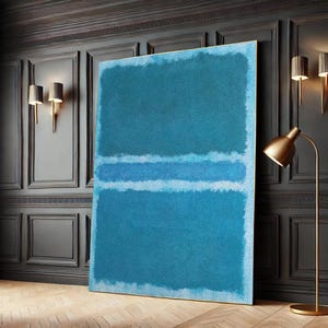 Blue Abstract Canvas Wall Art Print – Rothko Style Minimalist Painting for Modern Home or Office Decor