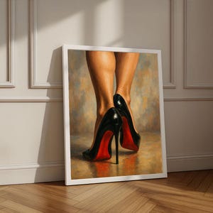 Elegant Woman in High Heels Canvas Wall Art Print | Modern Bedroom Wall Decor | Luxury Gift