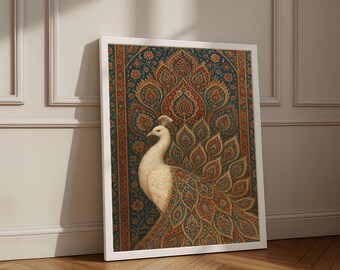 Peacock Canvas Print | Elegant Boho Wall Art
