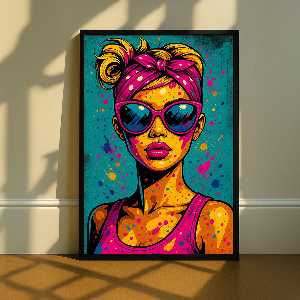 Bold Pop Art Woman Canvas Wall Art Print | Vibrant Living Room