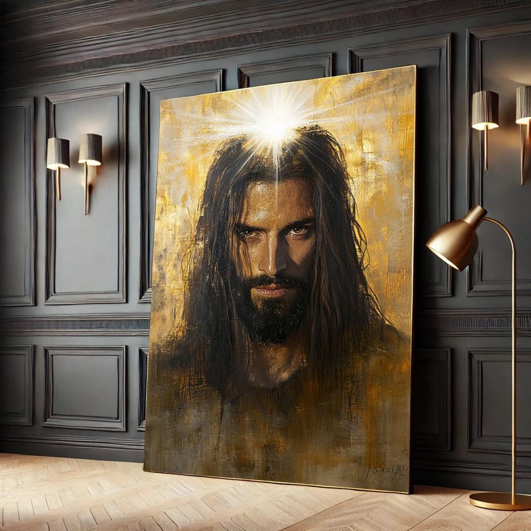Jesus Portrait Canvas Wall Art Print – Spiritual Christian Home Decor ...