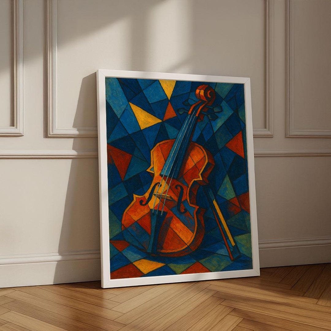Abstract Violin Canvas Print | Colorful Music Room Wall Art - Etsy