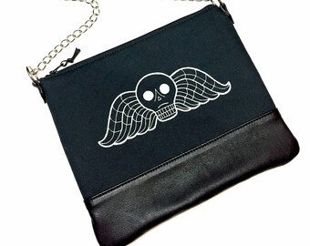 MADE TO ORDER, Deaths head bag, deaths head crossbody bag, cemetey bag, tombstone bag