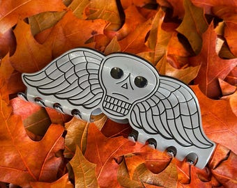 LARGE Grey Death’s Head Hair Claw Clip