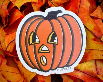 Vintage Surprised Jackolantern Sticker