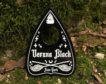 Verona Black Planchette Enamel Pin, Enamel Pin, Planchette Enamel Pin