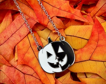 Split Jackolantern Chain Necklace, Silver Chain, Jackolantern Necklace, Split Jackolantern