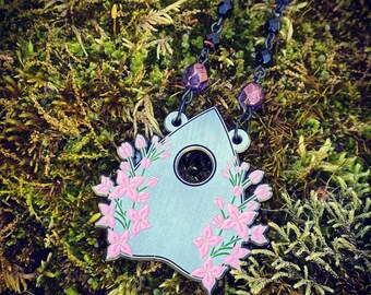 The Secondary Mourning Necklace, Lilacs, Planchette, Mourning