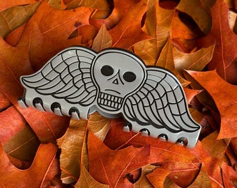 SMALL Grey Death’s Head Hair Claw Clip