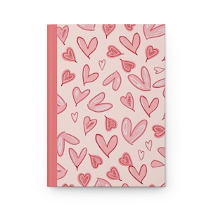Diario de tapa dura con forma de corazón romántico: un bonito regalo para cartas de amor, diario, San Valentín, notas de amistad y scrapbooking.
