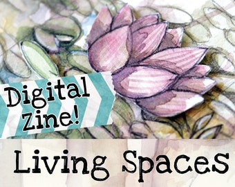 Digital Watercolour Zine - Living Spaces