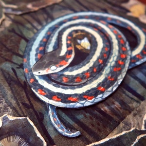 Original Watercolour Garter Snake Winter Solstice image 5