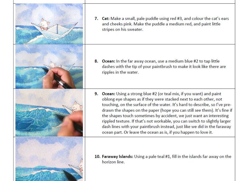Step by Step Watercolour Tutorial How to Paint an Ocean Adventure image 6