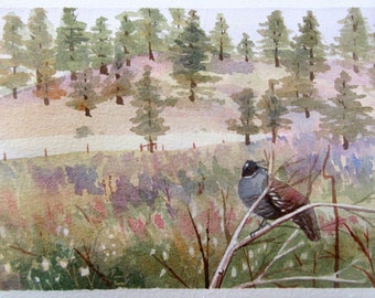 Original Watercolor Painting  - Oliver Landscape Study