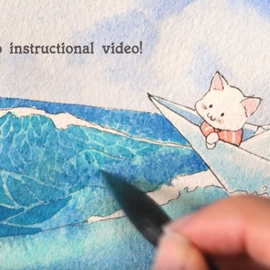 Step by Step Watercolour Tutorial How to Paint an Ocean Adventure image 5