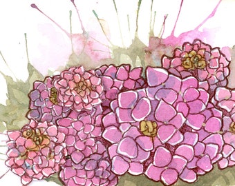 Original Watercolour Painting - Hydrangea