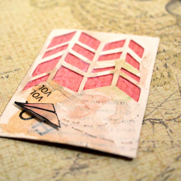 ACEO Original Art - Paper Airplane