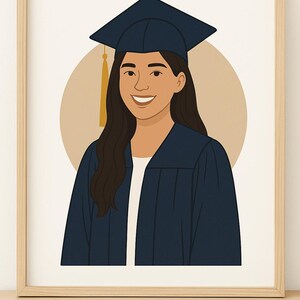 Custom Portrait From Photo, Personalized Gift For Graduation, Cartoon Portrait, Faceless Portrait Print, Gift For High School Graduation.