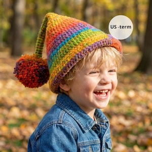 Whimsical Elf Hat Crochet Pattern Jumbo Pompom Beanie for Teens Pattern Winter Wear Crochet for beginners Quick Chunky Crochet Beanie/HatPDF