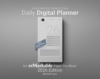 Daily Digital Planner for Remarkable Paper Pro Move