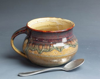 XL Pottery soup mug, ice cream bowl, ceramic chili mug, stoneware cereal bowl approx. approx. 26 oz 7801
