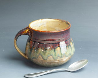 Handmade Pottery Ice Cream Bowl, Soup Mug, Ceramic Chili Mug, Stoneware Cereal bowl. 22 oz 7665