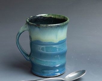 Pottery mug ceramic coffee mug stoneware tea cup 18 oz 7693